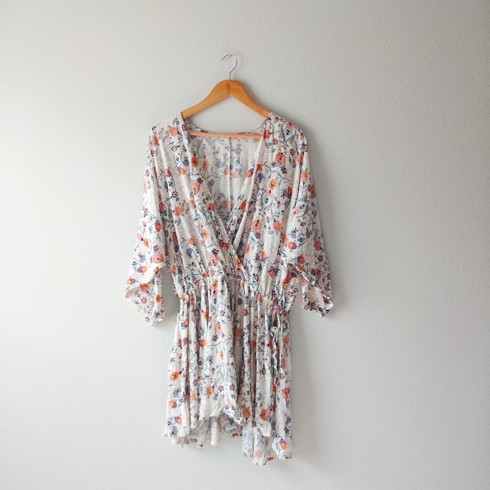Free People Floral Kimono Sleeve Dress